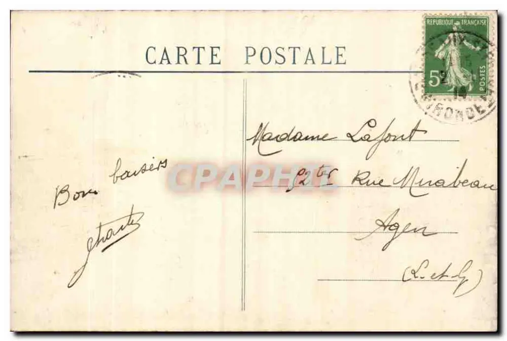 Bordeaux — Porta de Aquitânia — editor Barré Delloy, Fototipia, n°62 - Verso