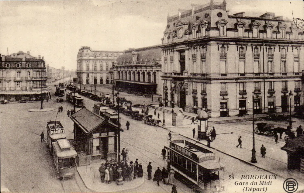 Bordeaux — Gare du Midi (Partenza) — Editore R. Bénédicte - Recto