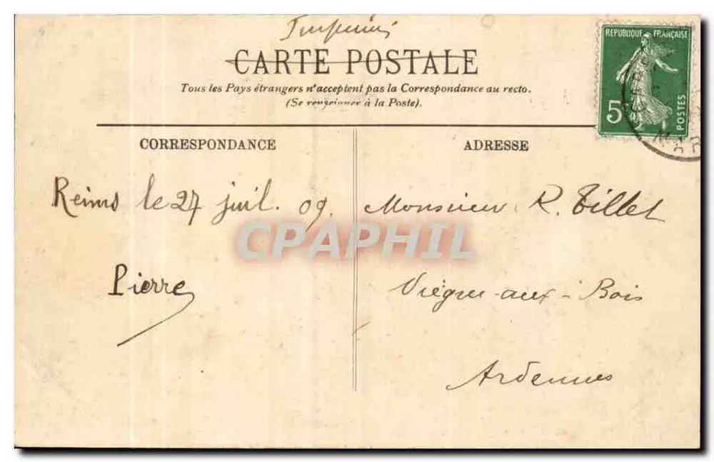 Reims — A Estátua de Drouet-d'Erlon — LL. - Verso