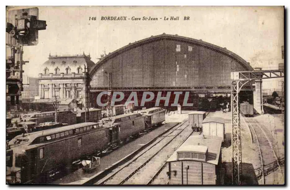 Bordeaux - Bahnhof Saint-Jean - BR Halle — Bloc Frères, Verleger, Bordeaux, n°146 - Vorderseite