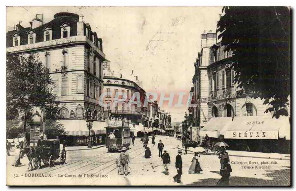 Bordeaux - Der Cours de l'Intendance — Sammlung Gorce, fotogr. - Verlag Talence (Gironde) - Vorderseite