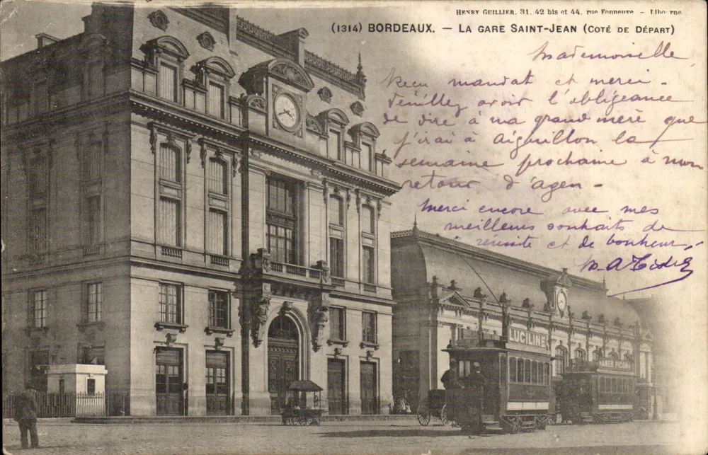 Bordeaux — Bahnhof Saint-Jean (Seite des Abgangs) — Henry Guillier, 31, 42 bis und 44, Rue Fonnave - Vorderseite