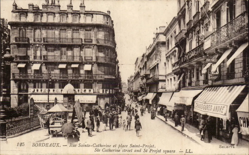 Bordeaux — Rue Sainte-Catherine und Place Saint-Projet — Selecta, n°125 - Vorderseite
