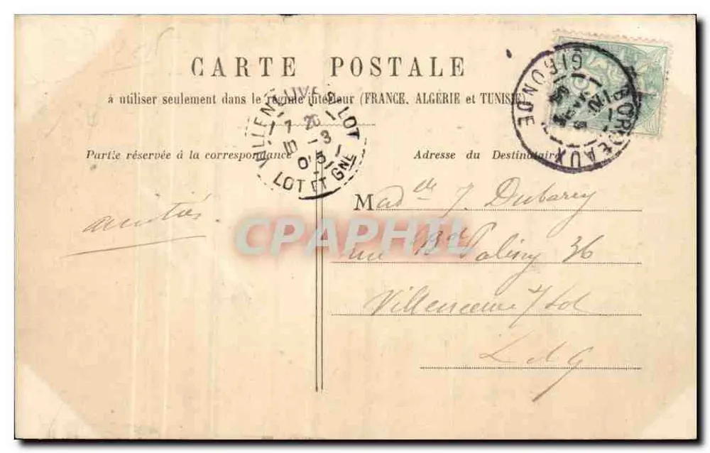 Bordeaux — A Alfândega — editor não visível - Verso