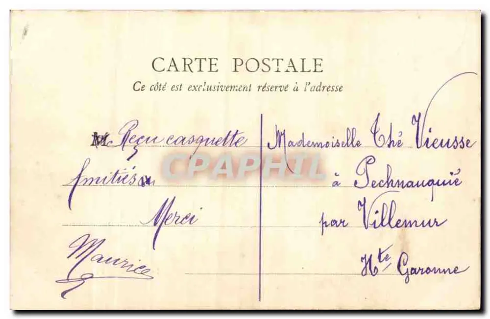 Bordeaux — Palácio da Cidade — Novas Galerias, Bordeaux, B. J. C. - Verso