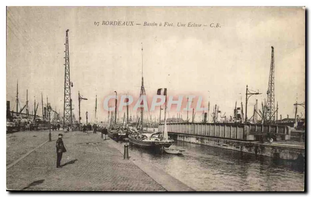 Bordeaux — Muelle de flot. Un eclipse — C.B. - Anverso
