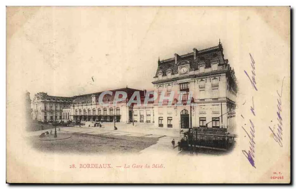Bordeaux — A Estação do Meio-dia — W. R. Déposé - Frente