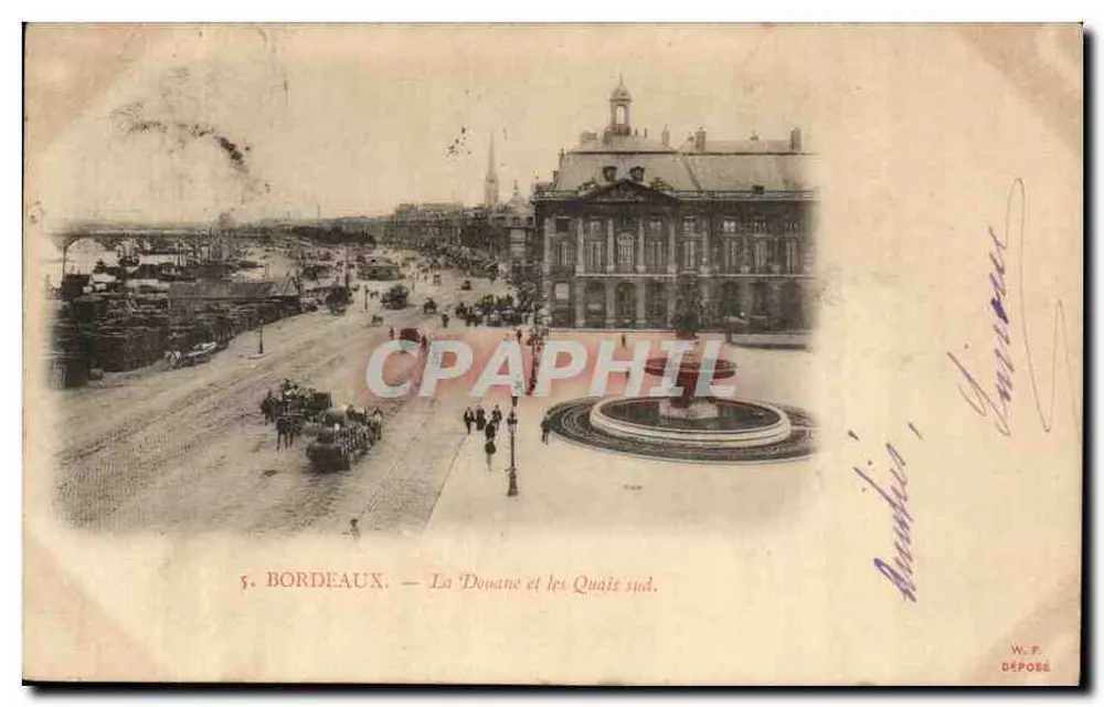 Bordeaux — La Donane e os Quais sul — W. F. Déposé - Frente