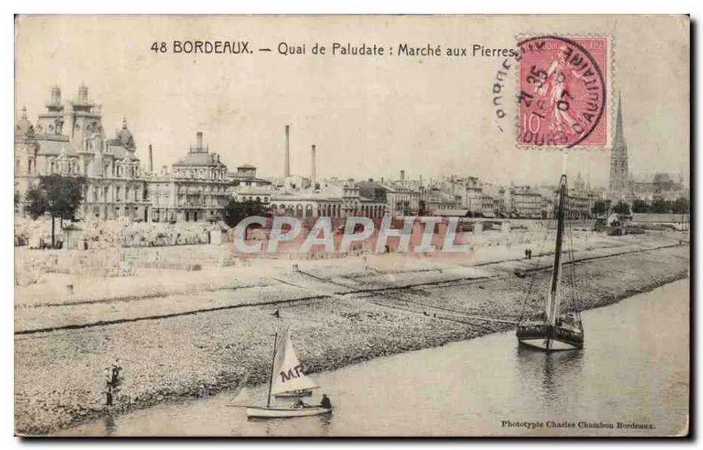Bordeaux — Quai de Paludate : Marché aux Pierres — Phototypie Charles Chambon Bordeaux - Vorderseite
