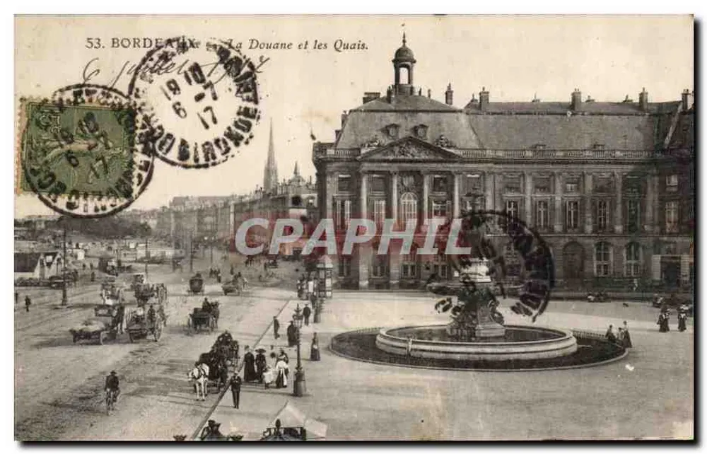 Bordeaux — A Alfândega e os Cais — editor anônimo, n° 53 - Frente