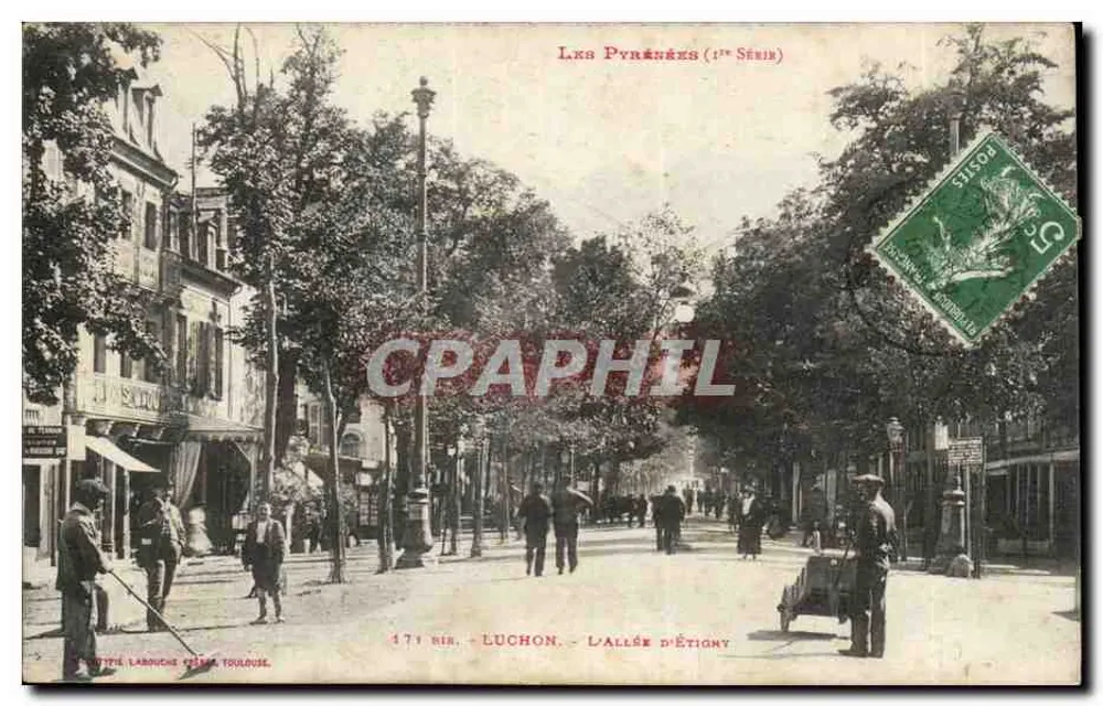 Luchon — A avenida d'Étigny — editor Larouche, Toulouse, 1ª série - Frente