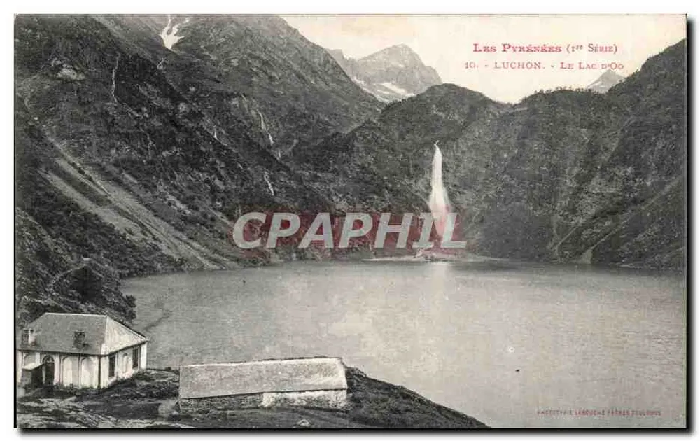 Luchon - O Lago de Oo — As Pirineus (1ª Série) — Fototipia Laroche Frères Toulouse - Frente