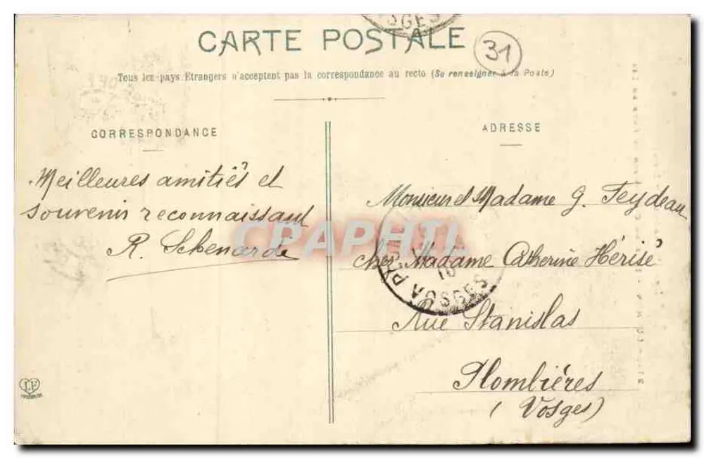 Luchon - Tour de Castelvielh und Fond du Lys — Die Pyrenäen (1. Serie) n°274, Verlag C. P. T. - Rückseite