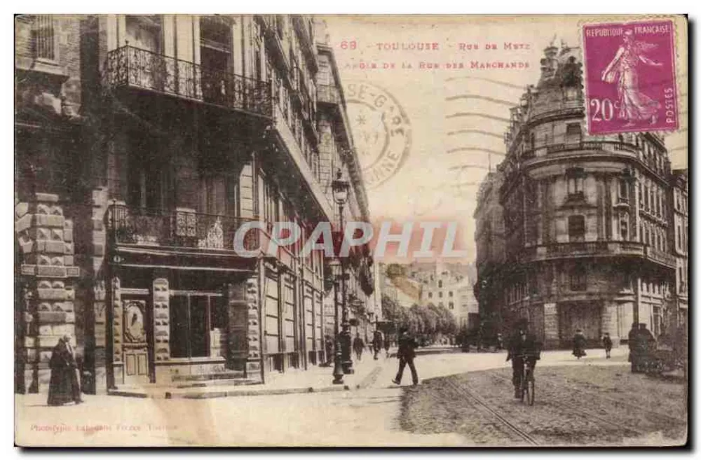 Toulouse — Rue de Metz — Ansicht der Straße der Händler — PhotoType Calandrie Toulouse - Vorderseite
