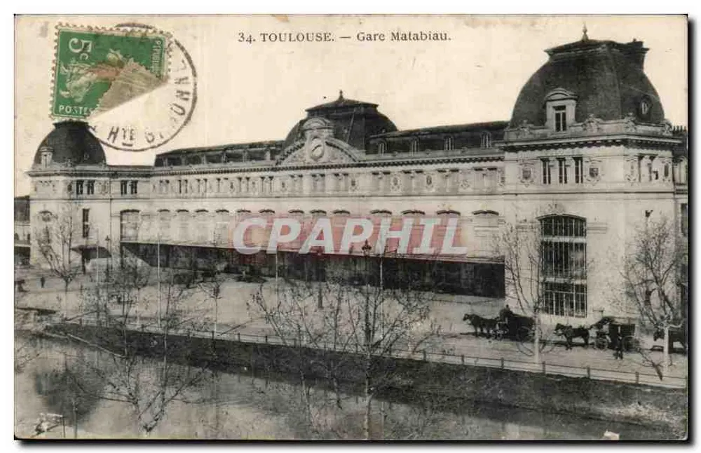 Toulouse — Estação Matabiau — Editor: Fototipia de Arte e Indústria do Sudoeste - Frente