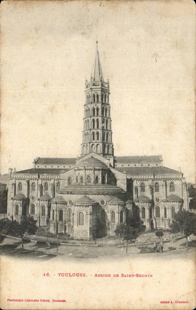 Toulouse - Abside de Saint-Sernin — Fototipia Labouche frères, Toulouse, n°16 - Frente