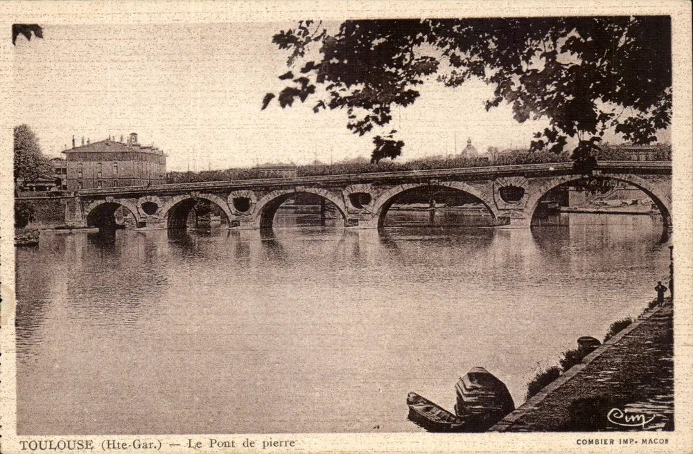 Toulouse (Hte-Gar.) — O Ponte de pedra — Combier Imp. Macor - Frente