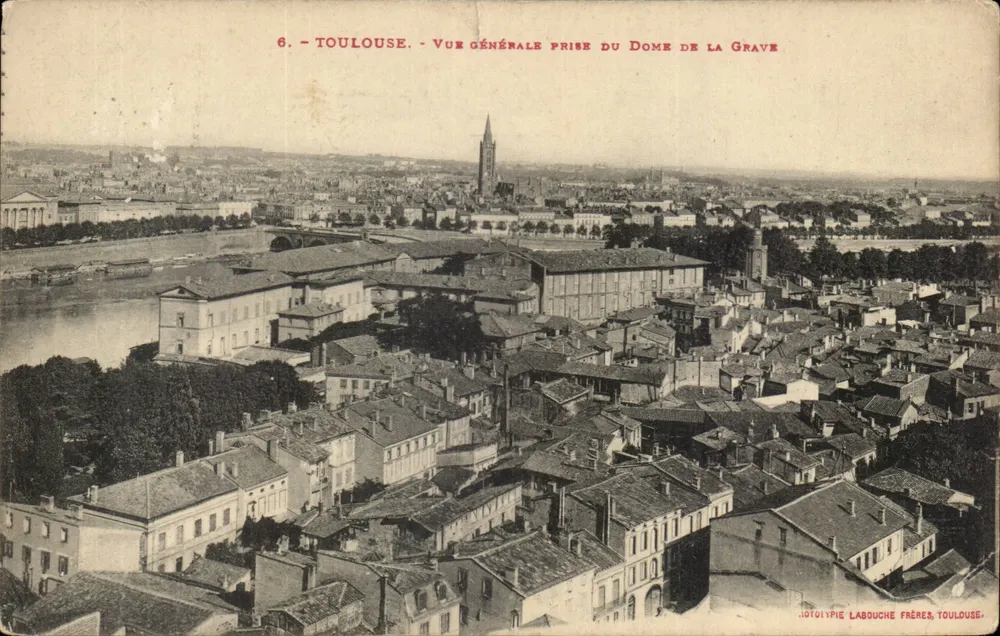 Toulouse — Allgemeiner Blick vom Dôme de la Grave — Phototypie Labouche Frères, Toulouse - Vorderseite