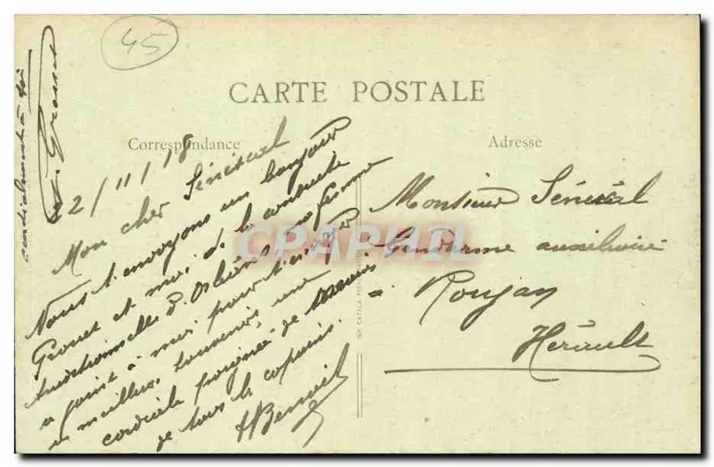 Orléans - Praça do Martroi — trilhos e estátua equestre — editor Th.G, n° 813 - Verso
