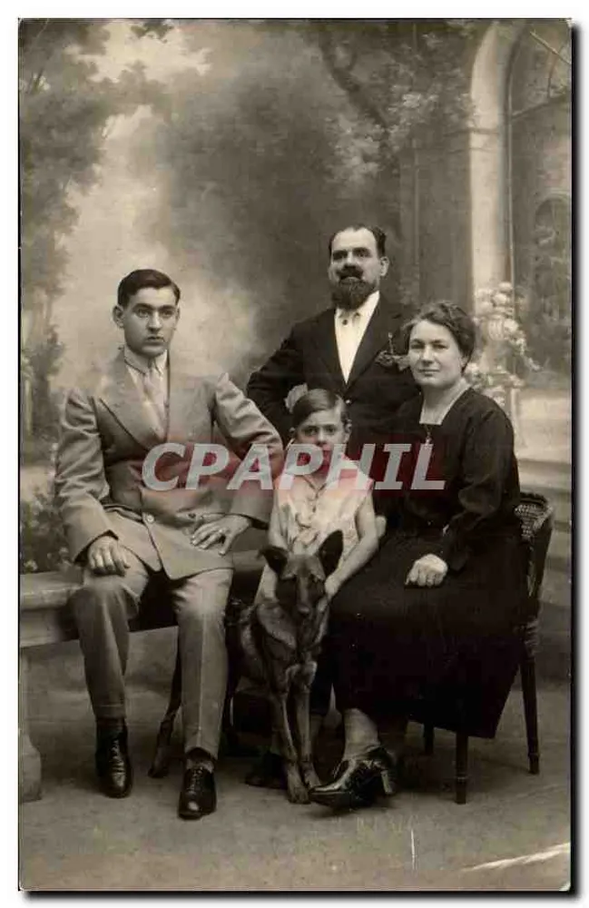 Familie mit Hund — Fotostudio - Vorderseite