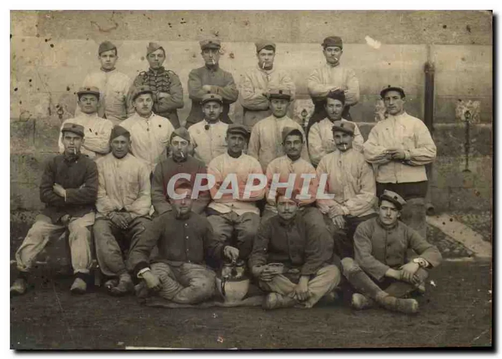 Grupo de soldados — fotografia — editor Phot. Carré, Dampfing et Cie, Paris - Frente