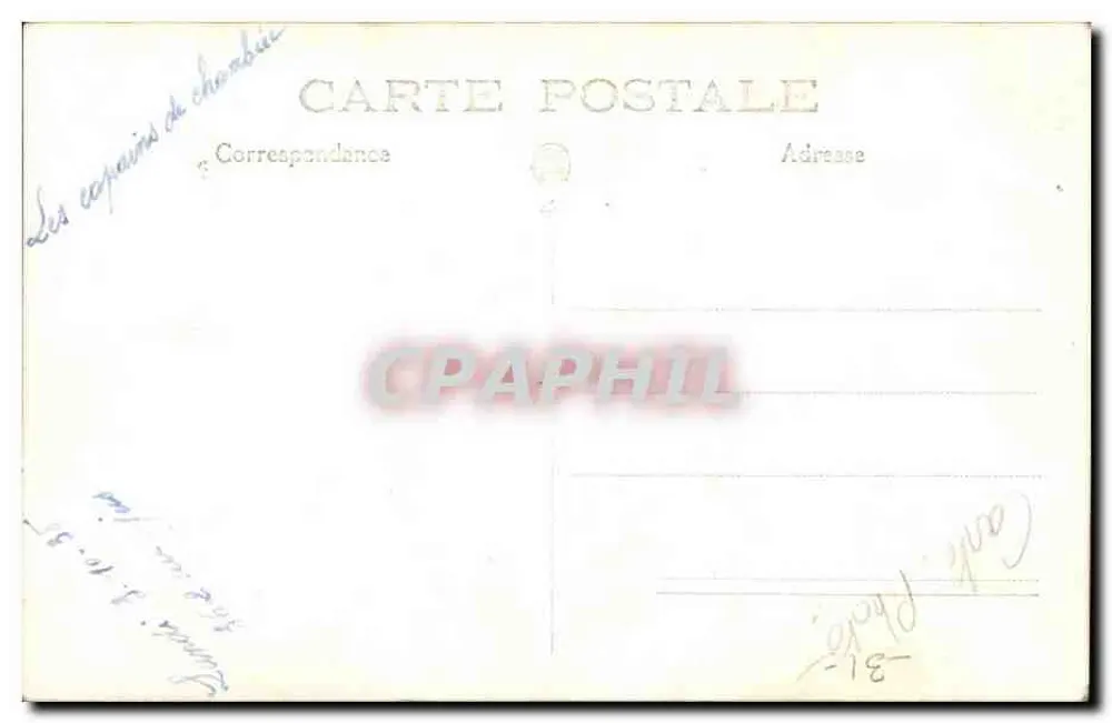 Die capéains von Chambéry — Gruppe junger Männer in Arbeitskleidung — Ansichtskarte - Rückseite