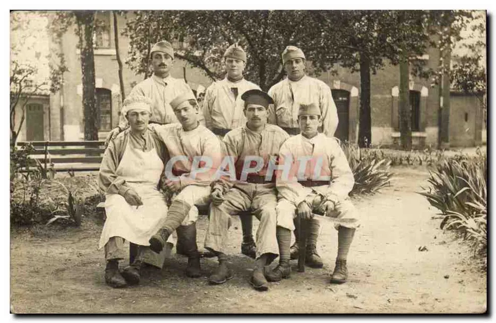 Grupo de soldados — foto militar — C. Photo Militaire - Anverso