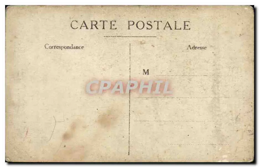 Jovem mulher com avental — retrato circular — cartão postal - Verso
