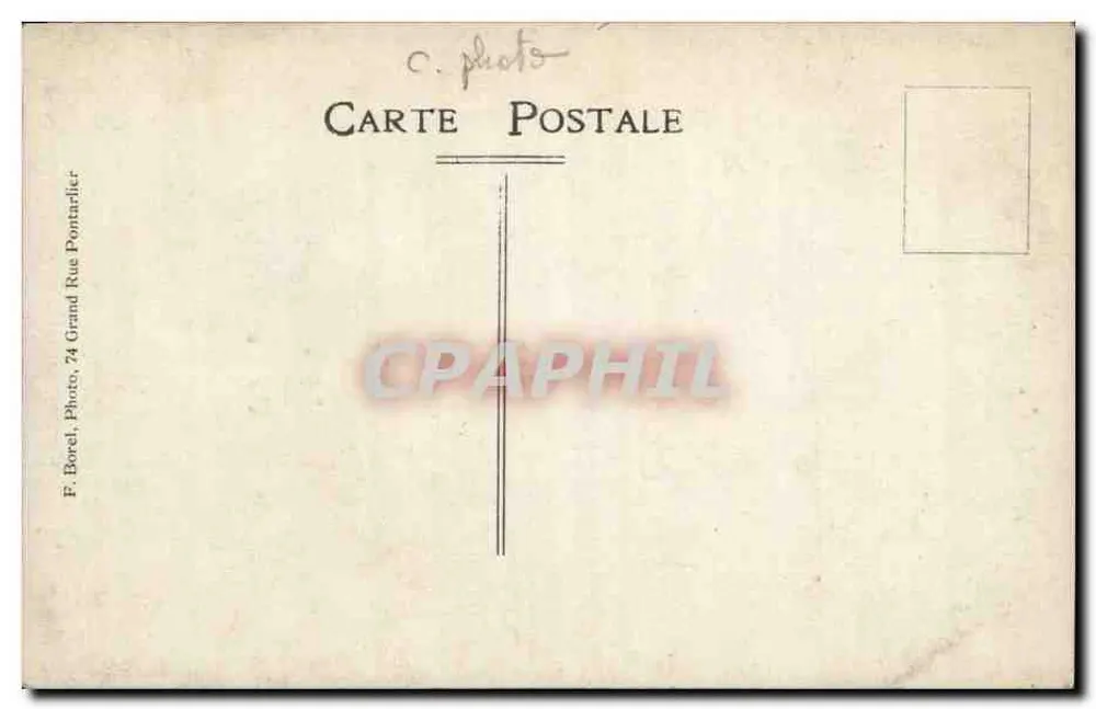 Portret pary — wydawca F. Borel, 74 Rue Grand Rue, Paryż - Rewers