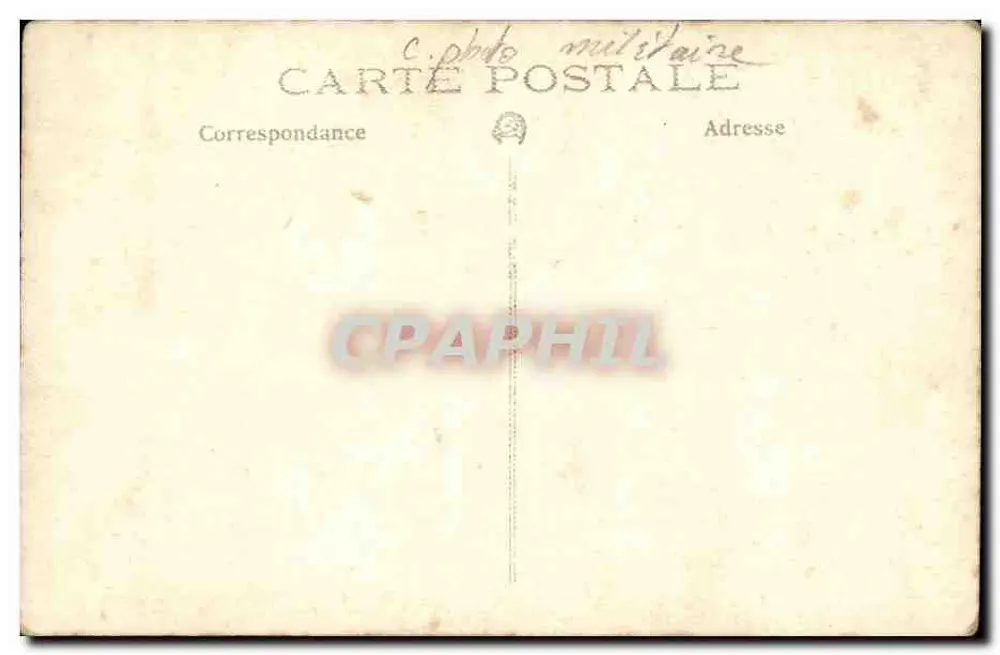 Quatro soldados em uniforme — pose ao ar livre — carta postal militar - Verso