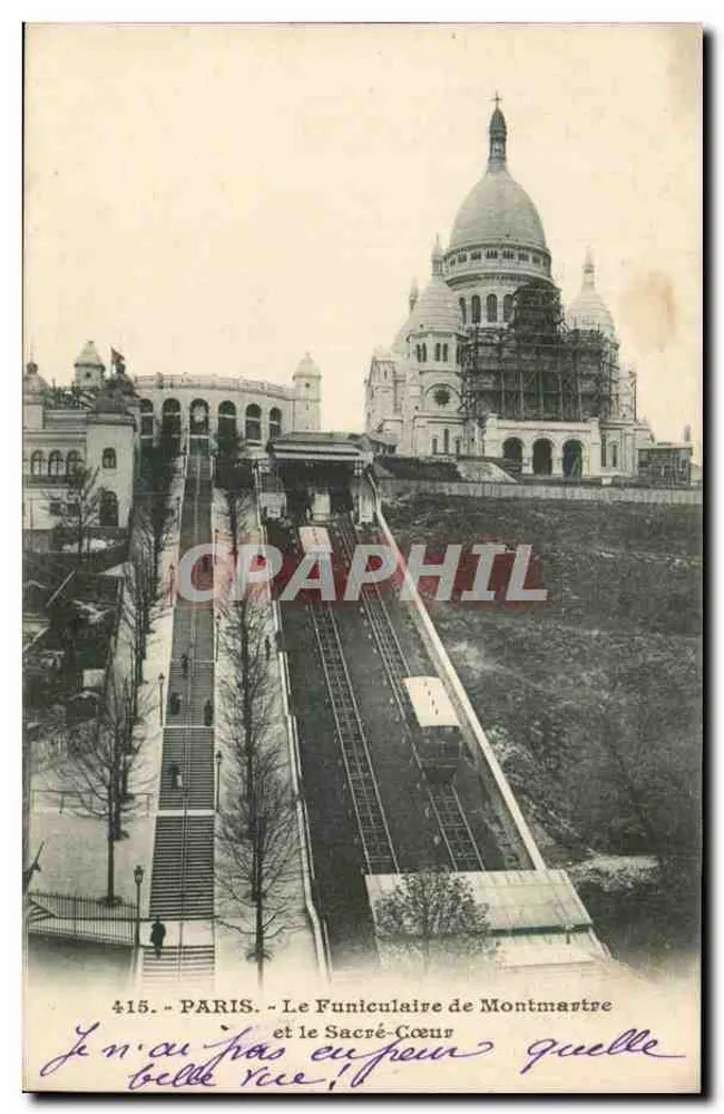 Paris - Der Montmartre-Funicular und der Sacré-Cœur — Nr. 415 - Vorderseite