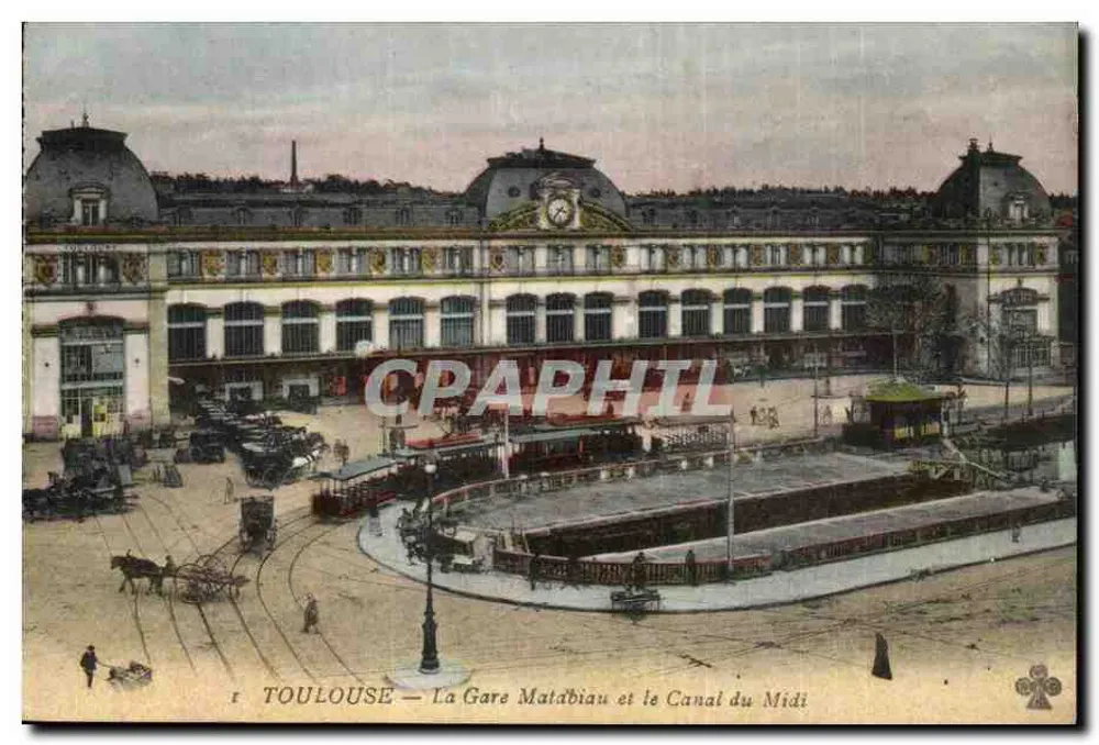 Toulouse — Bahnhof Matébailou und der Canal du Midi - Vorderseite