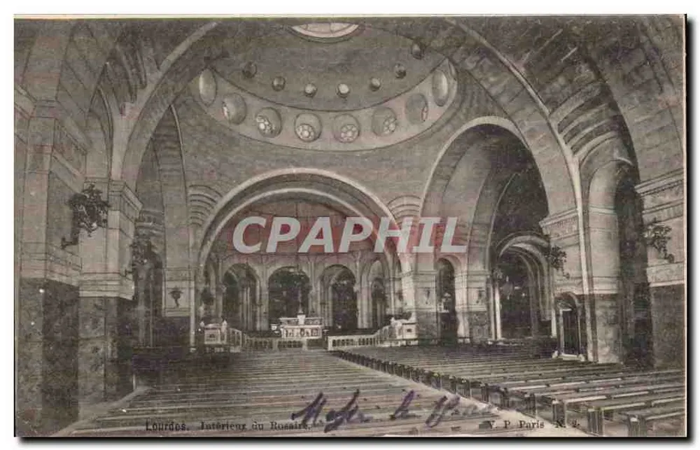 Lourdes — Interior do Rosaire — W.P. Paris N. 2 - Frente