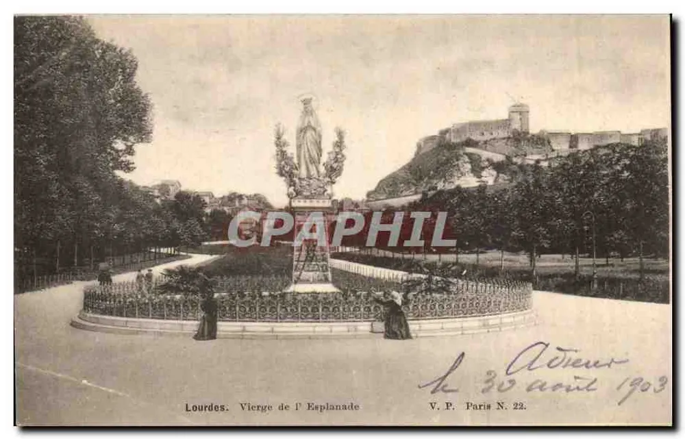 Lourdes. Virgem da Esplanada — V.P. Paris N. 22 - Frente
