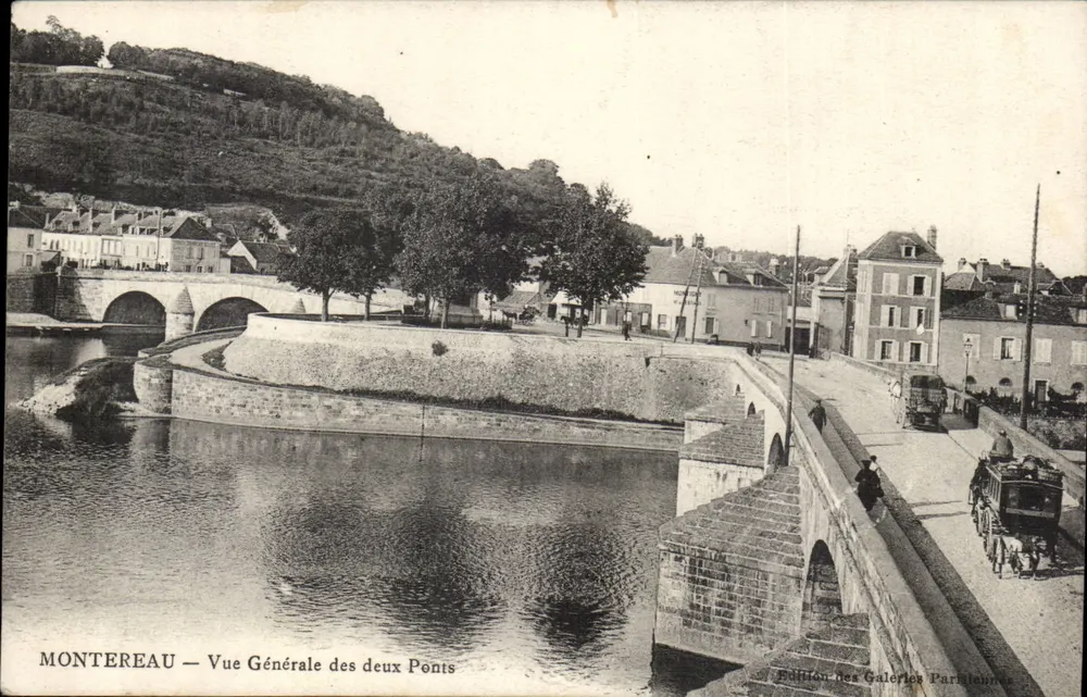 Montereau — Allgemeiner Blick auf die beiden Brücken — Édition des Galeries Parisiennes - Vorderseite