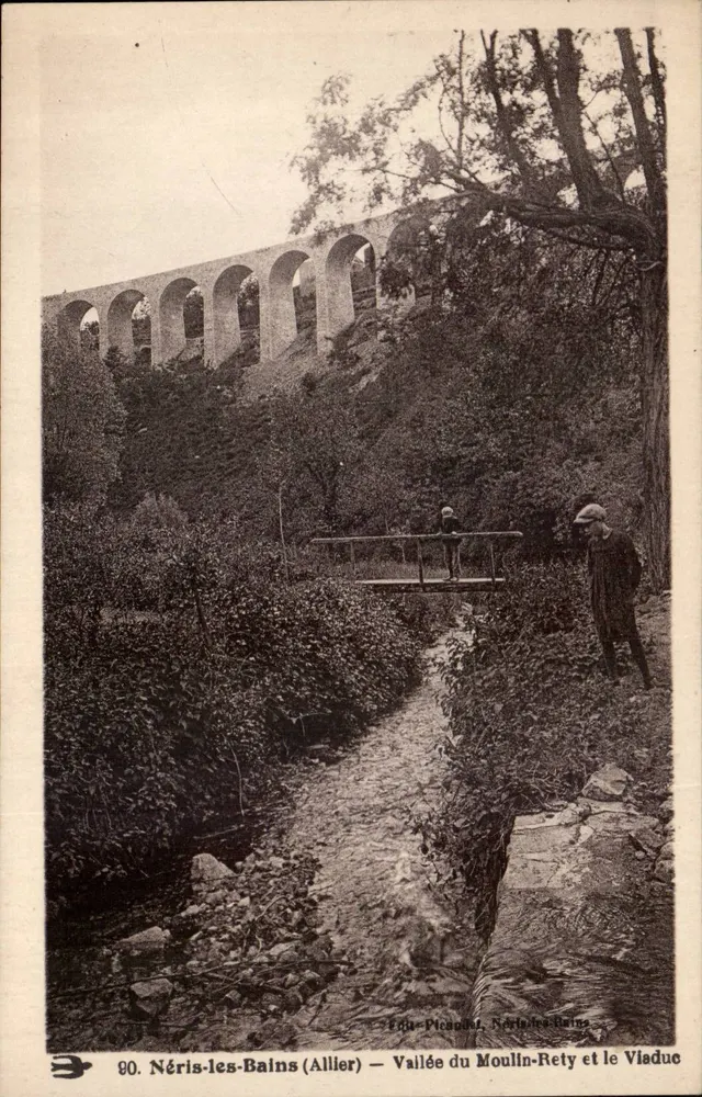 Néris-les-Bains (Allier) — Tal des Moulin-Rety und der Viaduc — Édouard Pironaud, Néris-les-Bains, Nr. 90 - Vorderseite