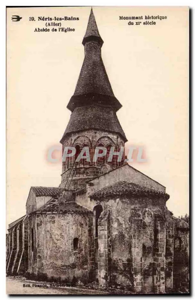 Néris-les-Bains (Allier) — Apse der Kirche, historisches Denkmal des 11. Jahrhunderts — Éd. Picandet - Vorderseite