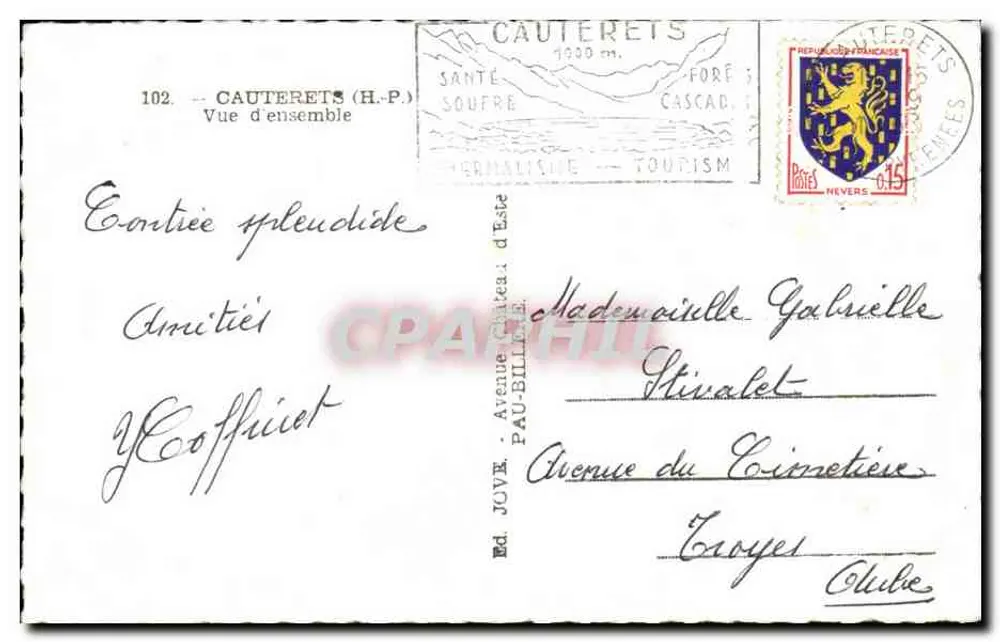 Cauterets (H.P.) — Visão geral — Ed. Jouve - Verso