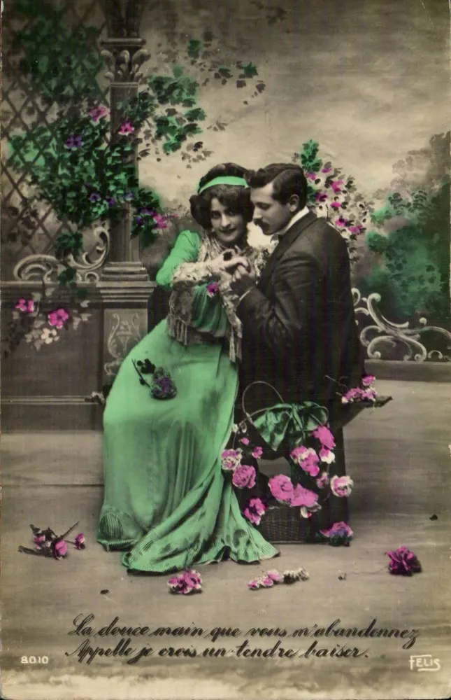 Liebespaar — Garten-Szene — Verlag FELIS, n° 8010 - Vorderseite
