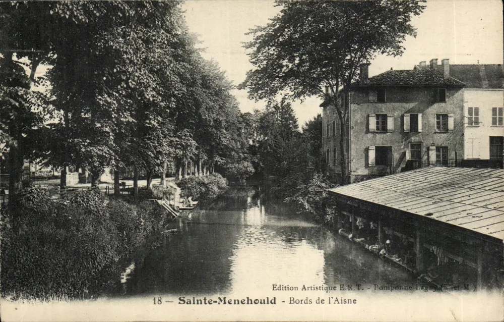 Sainte-Menehould — Ufer der Aisne — Künstleredition E.R.T. - Pomponne Laguy (S. et M.) - Vorderseite