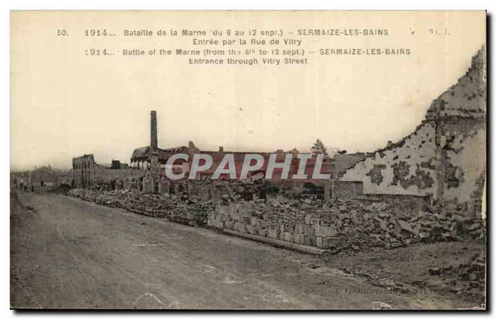 Sermazie-les-Bains — Entrée par la Rue de Vitry — A. Tronchier, éditeur, n°50 - Vorderseite