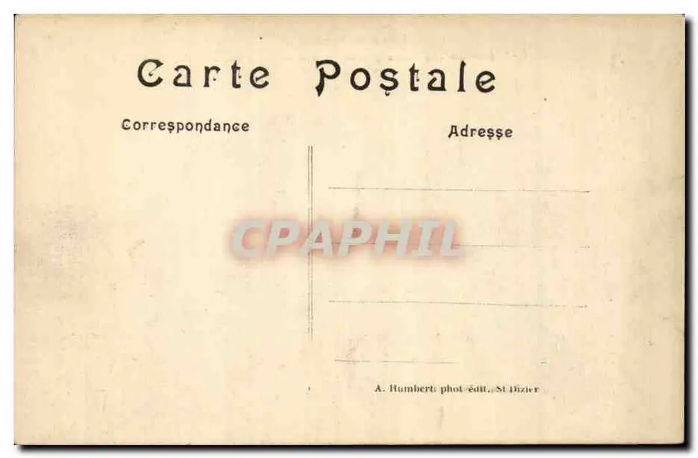 Sermaize-les-Bains (Marne) — Allgemeiner Blick nach dem Bombardement — A. Humbert phot-édit. St-Dizier - Rückseite