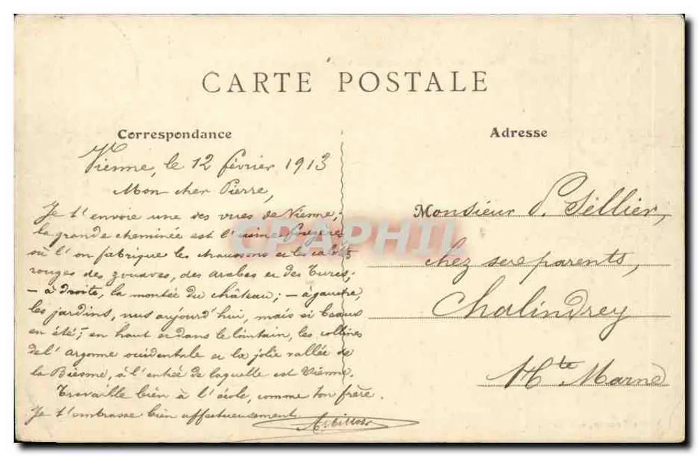 Vienne-le-Château — Panoramablick, Südseite — Verve Tomoy - Rückseite