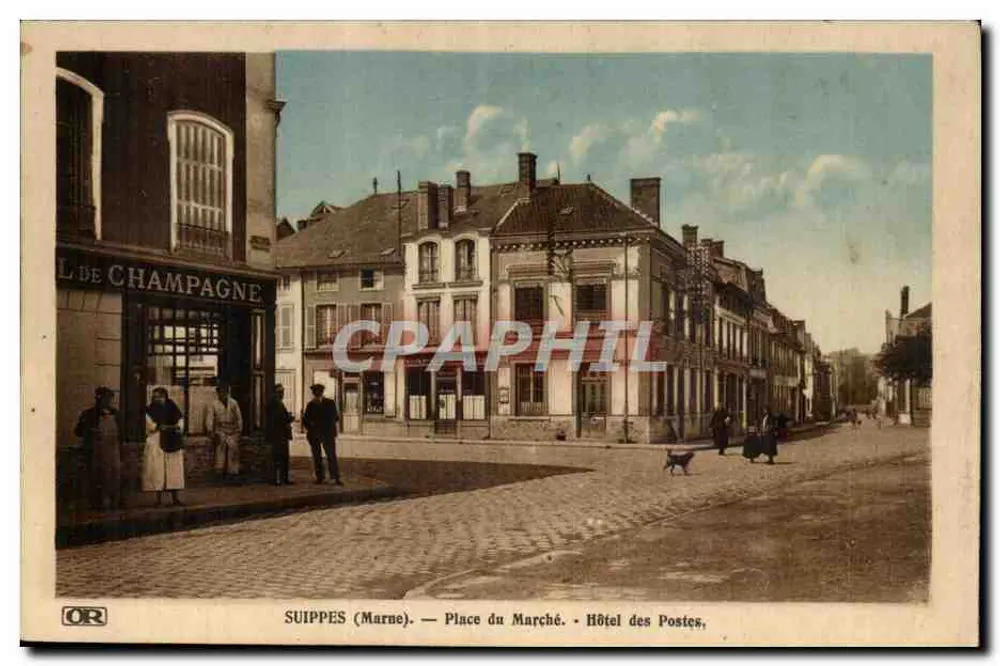 Suippes (Marne) — Place du Marché. Postamtshaus. - Vorderseite