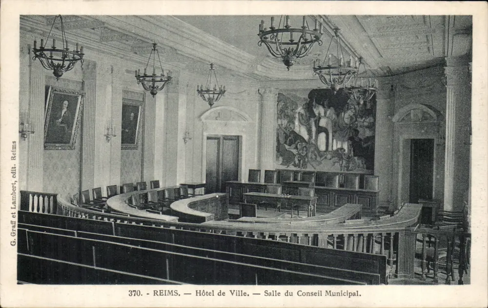 Reims — Rathaus — Ratssaal — G. Graff et Lambert, pub. Reims, n° 370 - Vorderseite