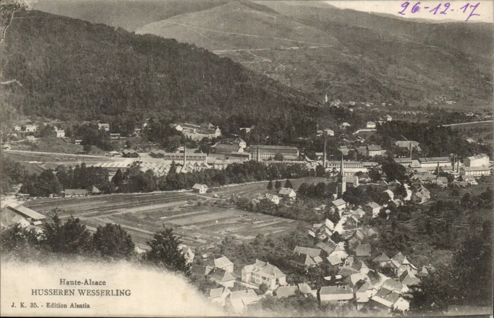Husseren-Wesserling — vista aérea — J. K. 35 - Edição Alsatia - Frente