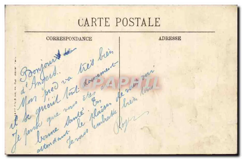 Angers — O Boulevard do Rei René — L.L. n°149 - Verso