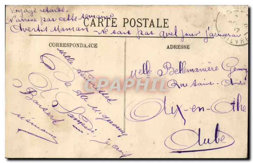 Auxerre — As Margens do Rio Yonne no Arbre Sec — LL. — N° 106 - Verso
