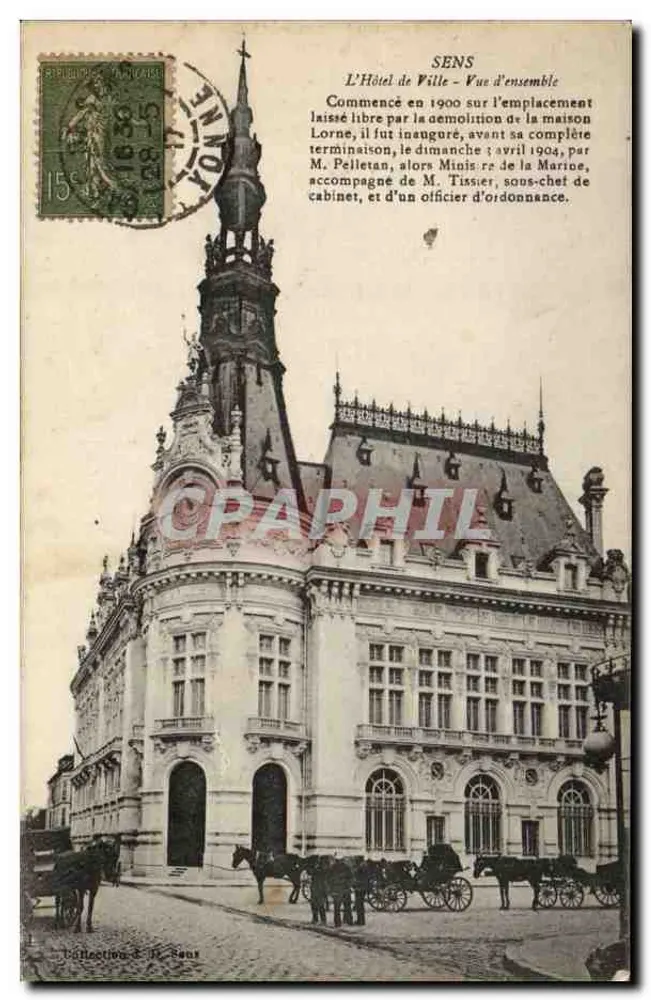 Sens - O Hotel de Ville - Vista geral — editor: Coleção de M. Sens - Frente