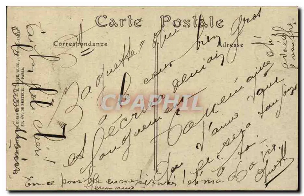 Lembrança da Yonne — Cartão postal ilustrado com vinhedos e vistas de cidades — Tournai, Ed. Alkire - Verso